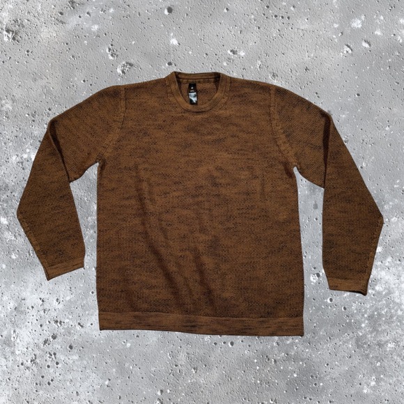 Lululemon Cascade Coast Crew Mens Merino Wool Crewneck Sweater Brown Marled Sz L - Picture 2 of 8
